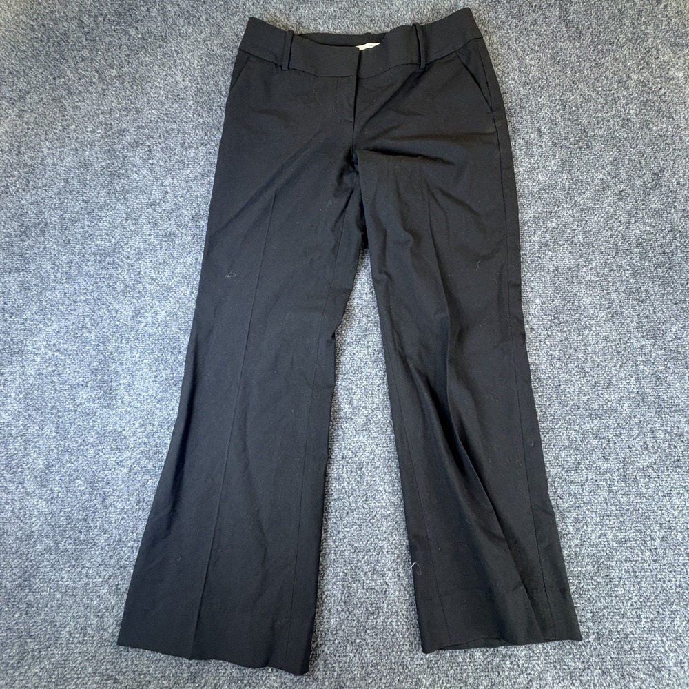 Women's Dress Pants 30x27‎ Black Stretch Flat Front Slash Pockets High Waisted